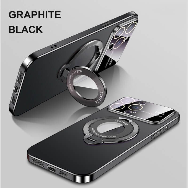 حافظة هاتف iPhone 15 Pro Max مع تصميم حلقة مبتكرة وحامل مغناطيسي