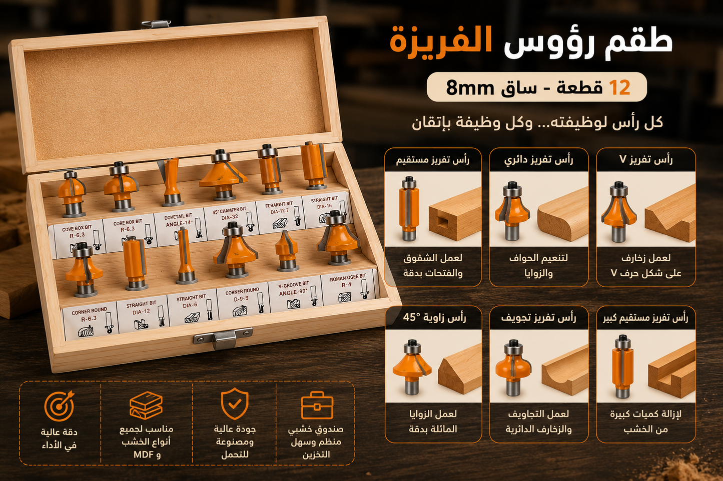 مجموعة رؤوس التوجيه من إنجكو 12 قطعة
