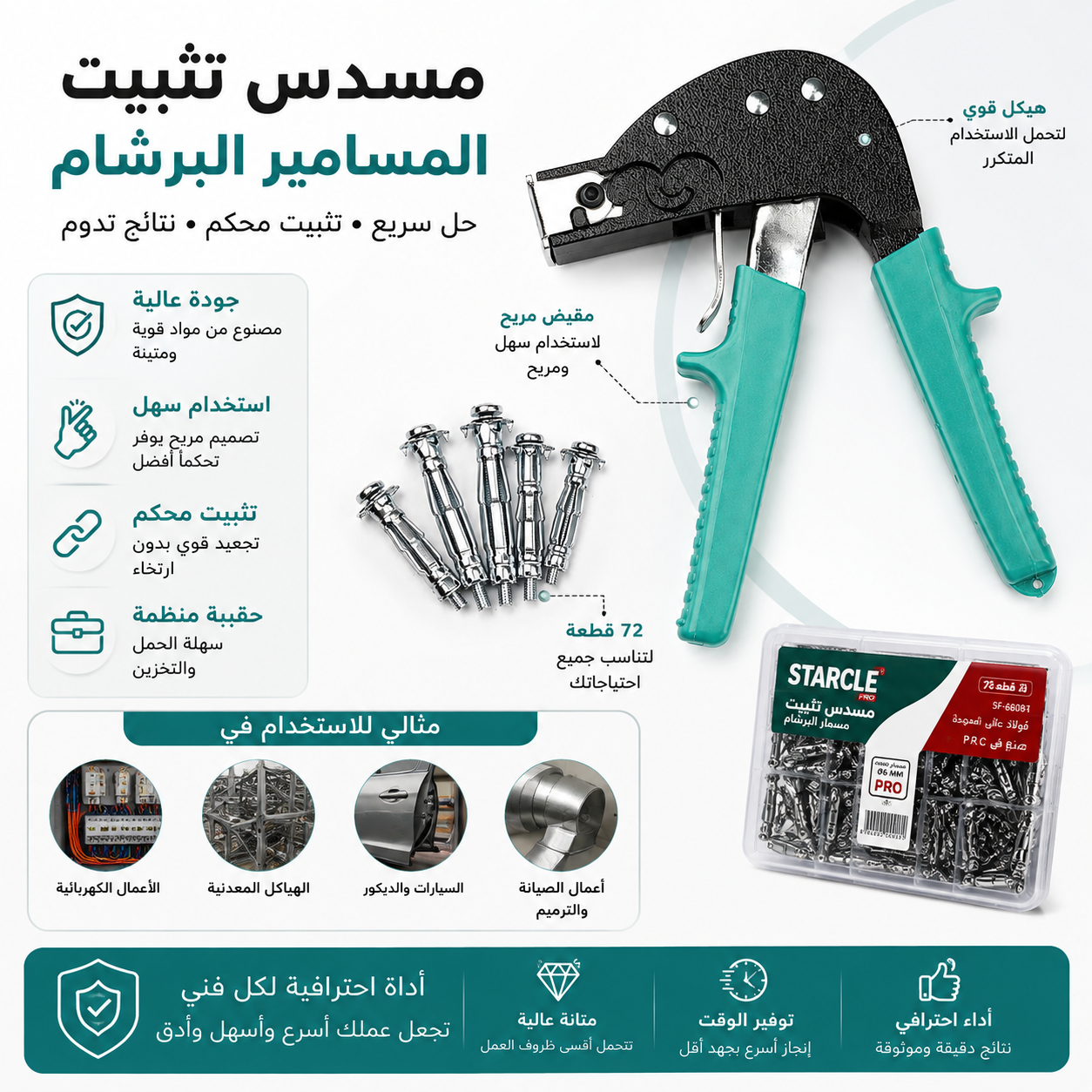 أداة تثبيت مثبتات الحائط (مع 72 شوفي )