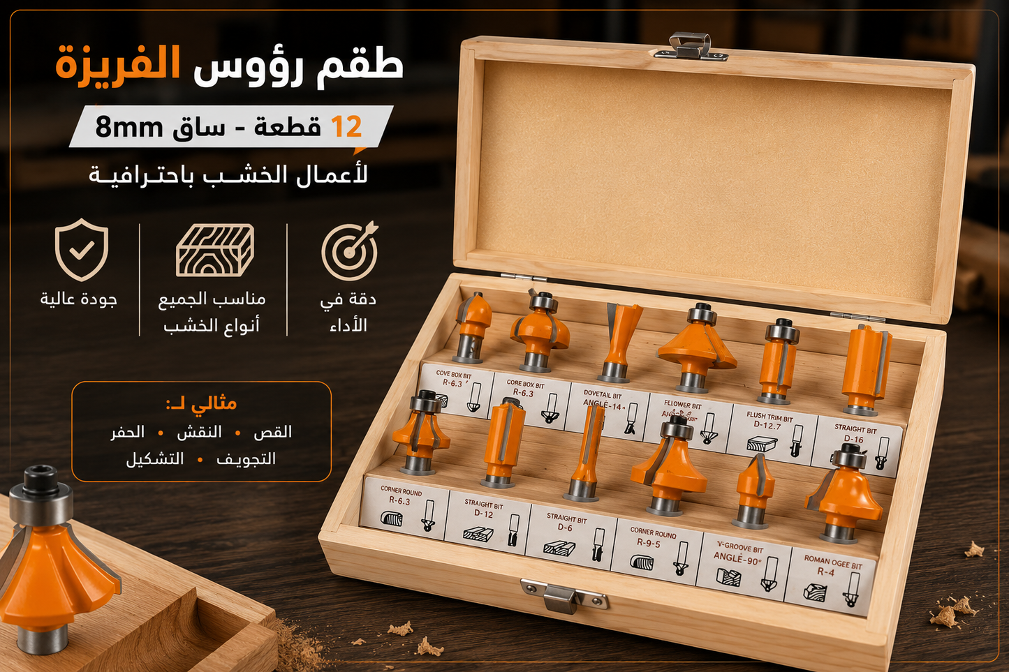 مجموعة رؤوس التوجيه من إنجكو 12 قطعة