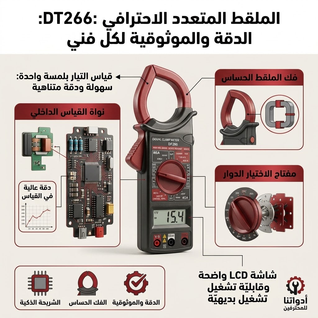 مقياس تيار مشبكي رقمي ⚡