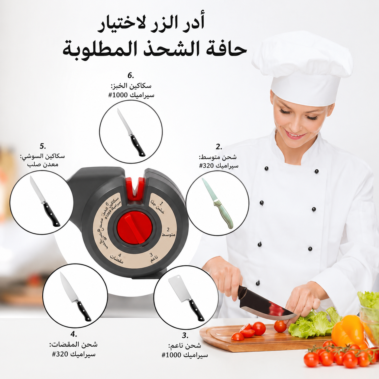 مسنّات شحذ المقص و سكاكين المطبخ