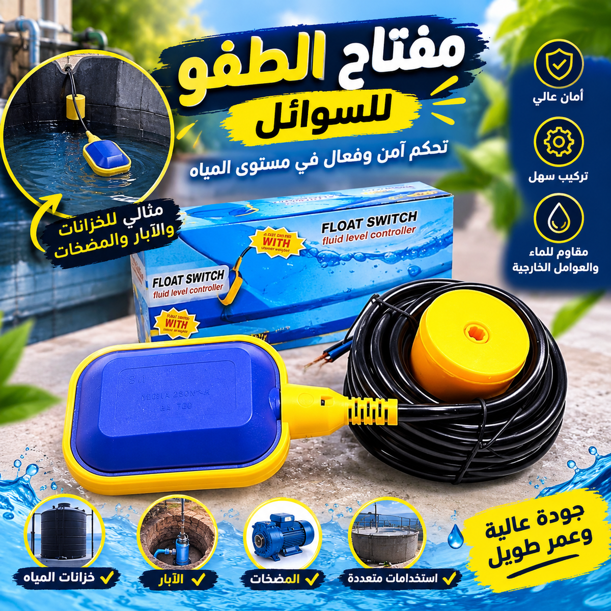 عوامة كهربائية للتحكم في مستوى الماء
