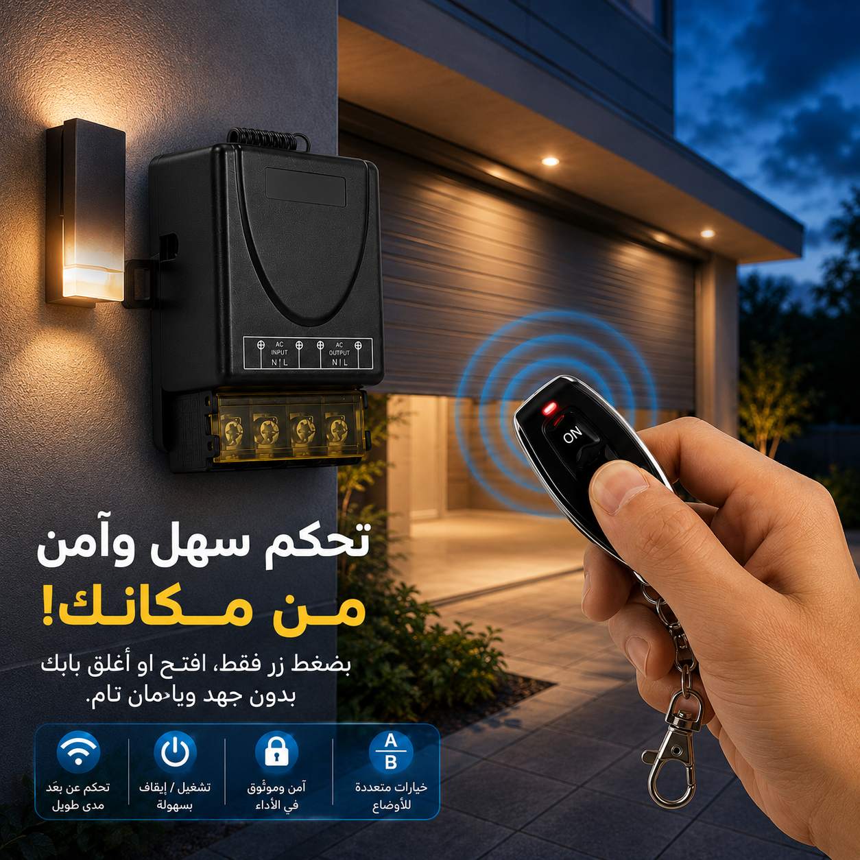 مجموعة مفتاح تحكم عن بعد لاسلكي وجهاز استقبال
