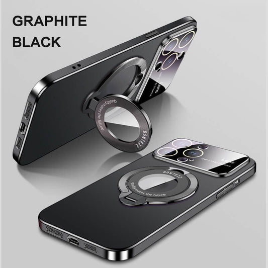 حافظة هاتف iPhone 15 Pro Max مع تصميم حلقة مبتكرة وحامل مغناطيسي